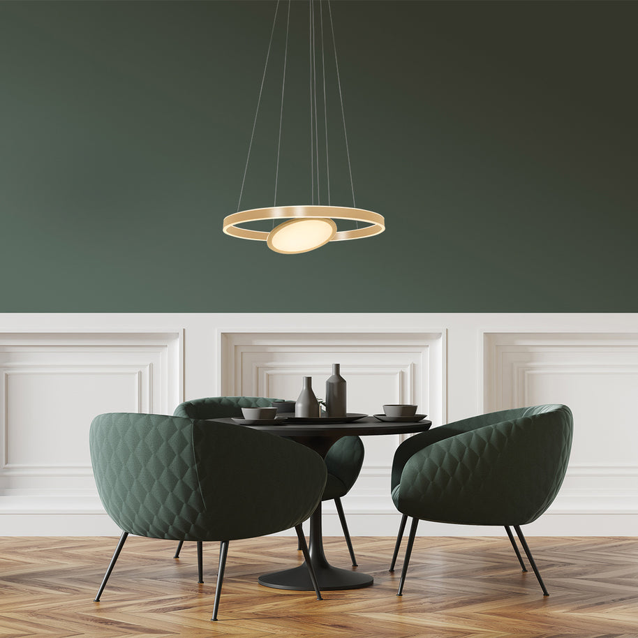 Hanglamp Ringlux 3514GO Goud 60cm met binnenplaat