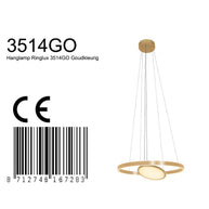 Hanglamp Ringlux 3514GO Goud 60cm met binnenplaat