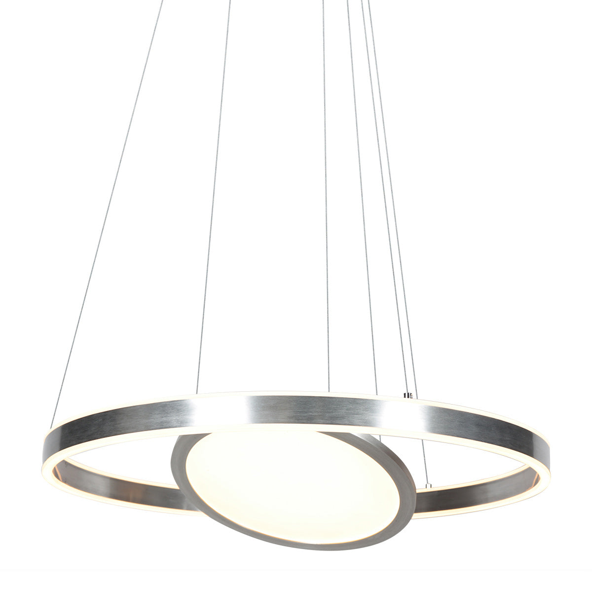 Hanglamp Ringlux 3514ST staal 60 cm met binnenplaat