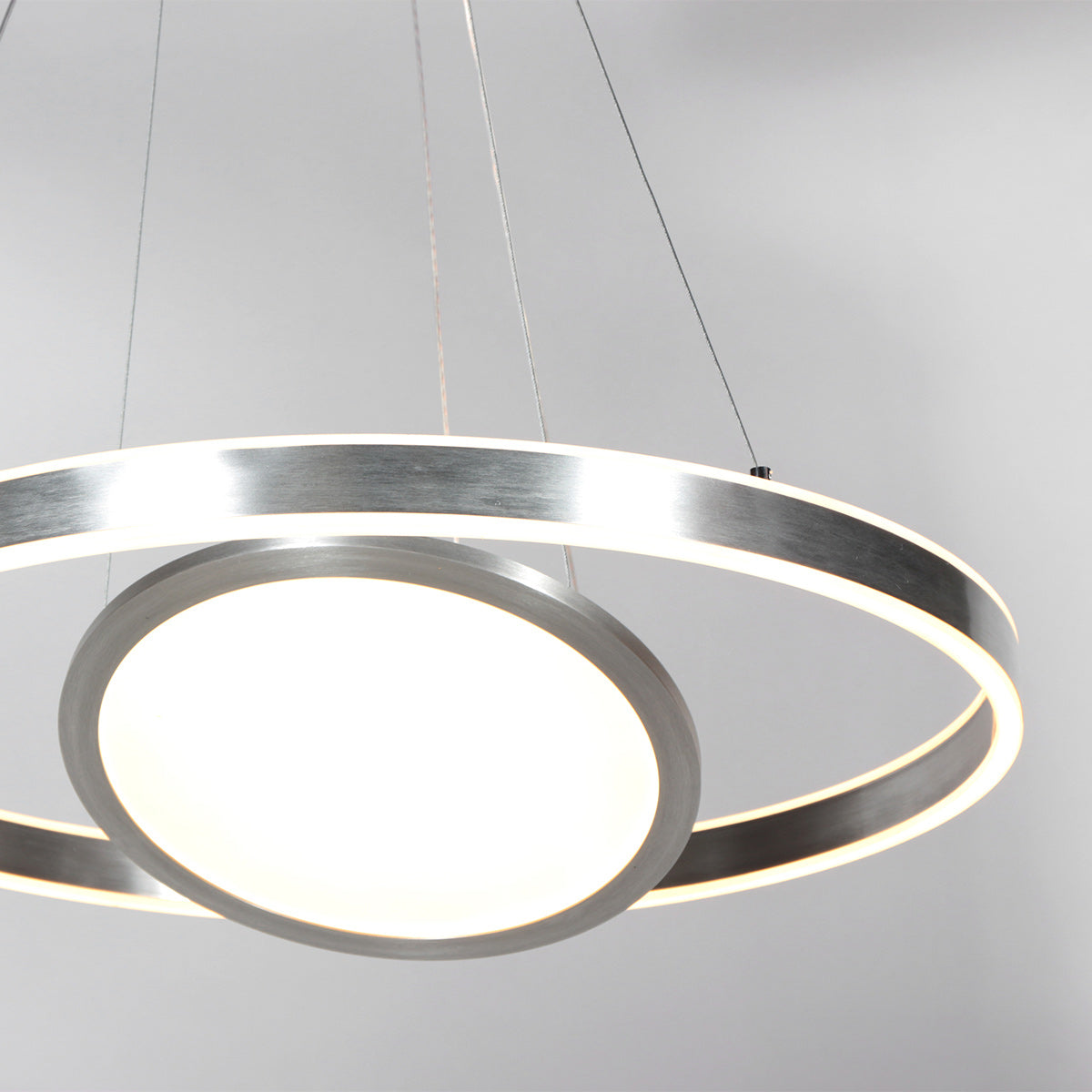 Hanglamp Ringlux 3514ST staal 60 cm met binnenplaat