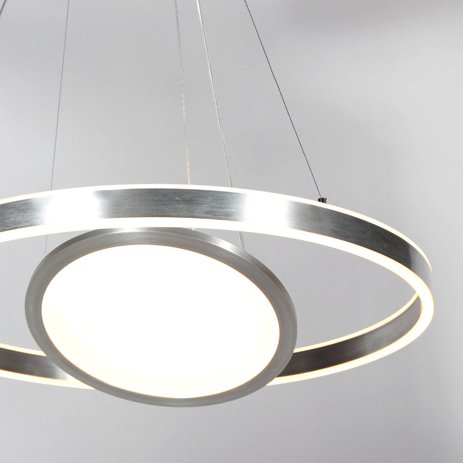 Hanglamp Ringlux 3514ST staal 60 cm met binnenplaat