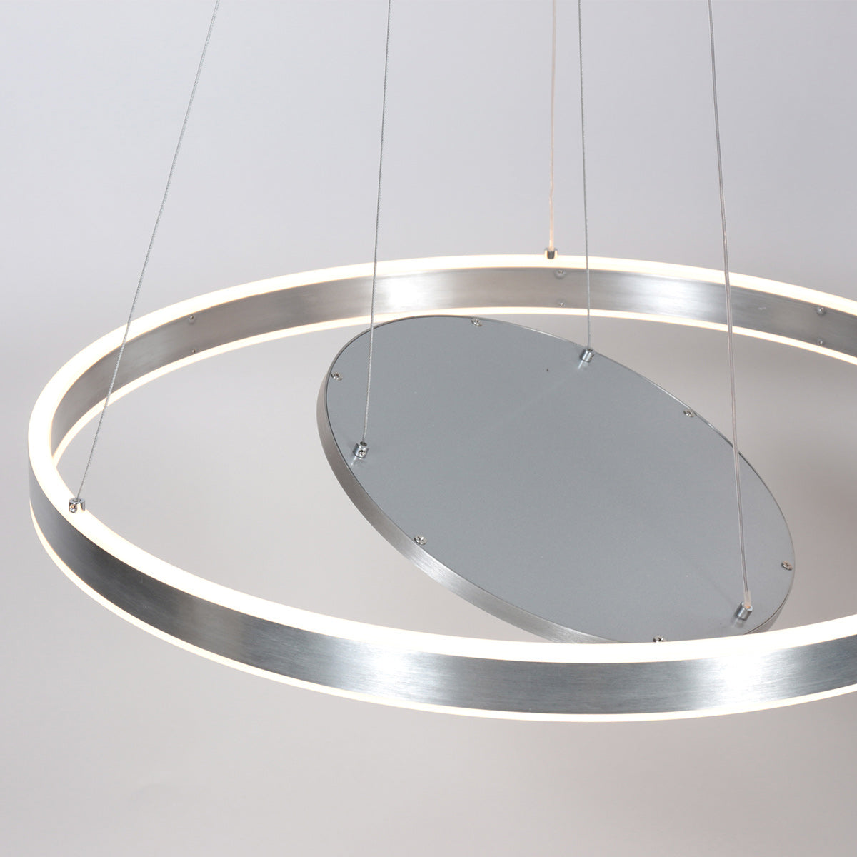 Hanglamp Ringlux 3514ST staal 60 cm met binnenplaat