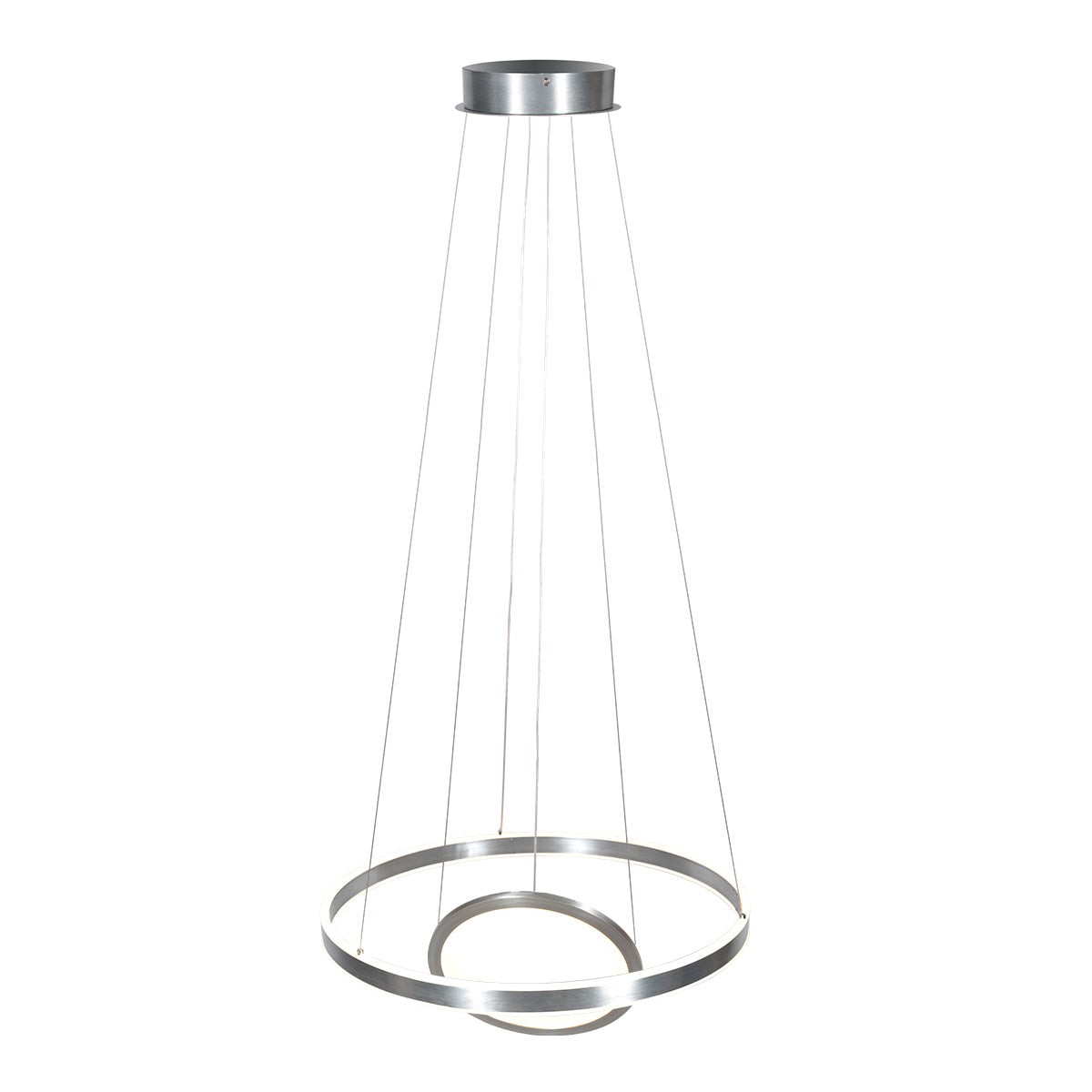 Hanglamp Ringlux 3514ST staal 60 cm met binnenplaat