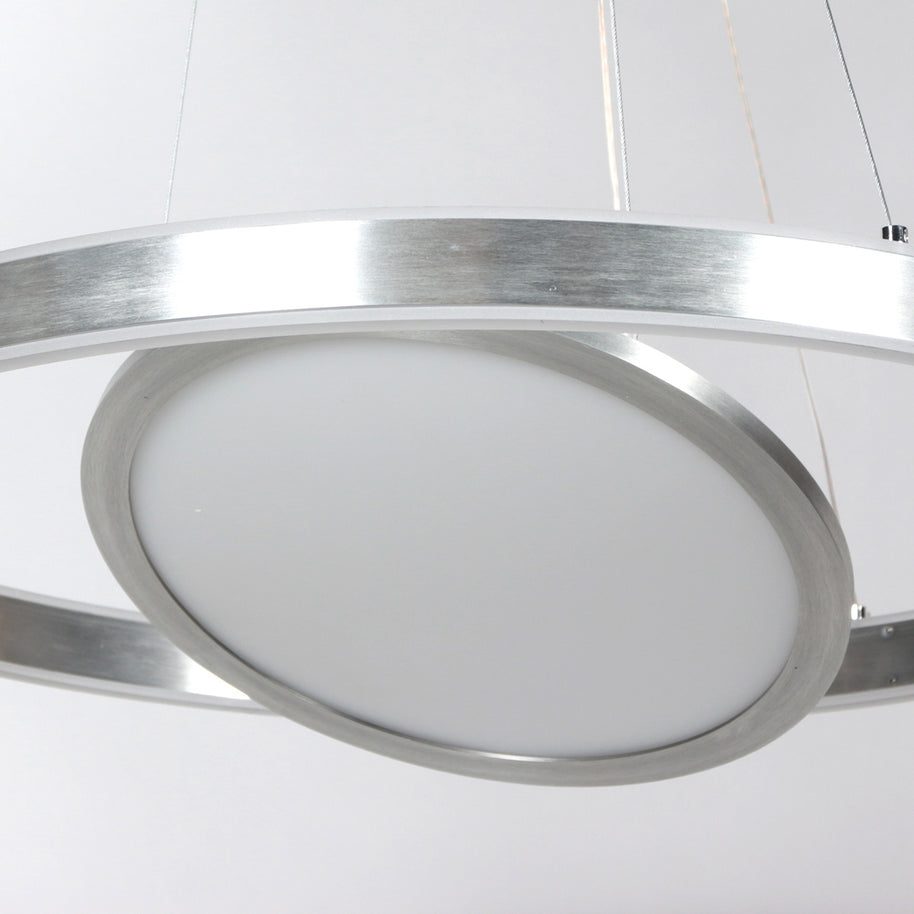 Hanglamp Ringlux 3514ST staal 60 cm met binnenplaat