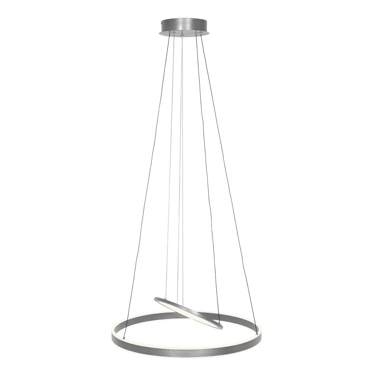Hanglamp Ringlux 3514ST staal 60 cm met binnenplaat