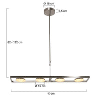 Hanglamp Soleil 3516ST Staal 4000 Lumen