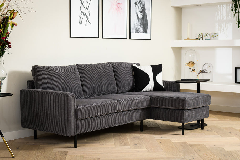 3-zitsbank CL L+R, stof RIB, R230 antraciet