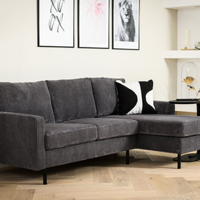 3-zitsbank CL L+R, stof RIB, R230 antraciet