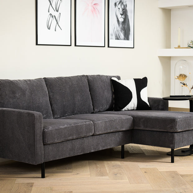 3-zitsbank CL L+R, stof RIB, R230 antraciet