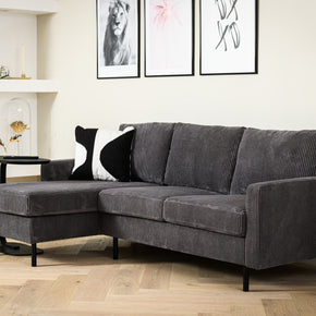 3-zitsbank CL L+R, stof RIB, R230 antraciet