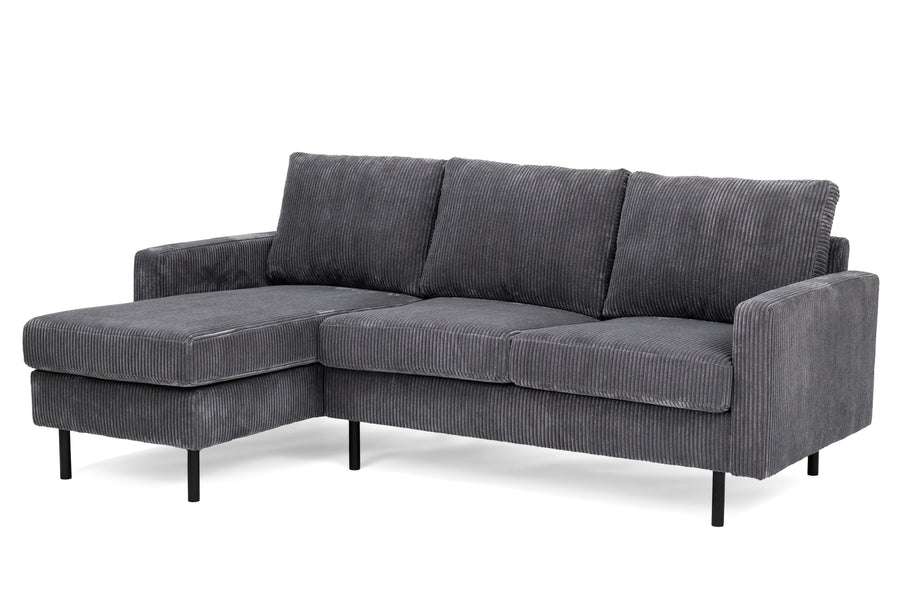 3-zitsbank CL L+R, stof RIB, R230 antraciet