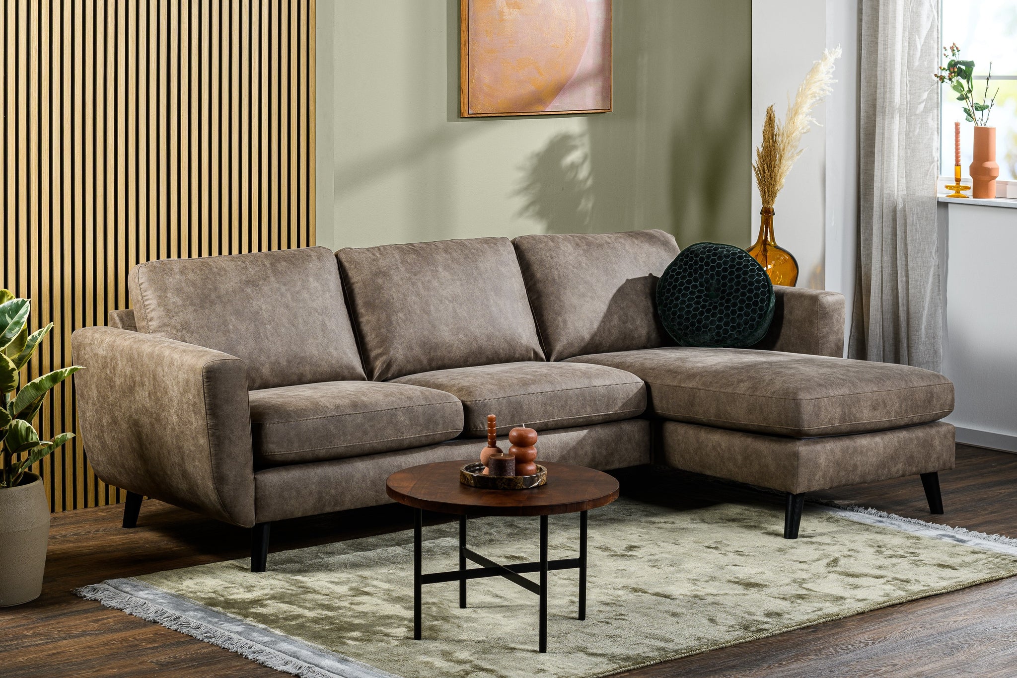 3-zitsbank CL L+R, stof Savannah S520 taupe
