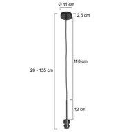 Hanglamp Sparkled Light 3602ZW zwarte pendel zonder kap