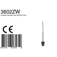 Hanglamp Sparkled Light 3602ZW zwarte pendel zonder kap