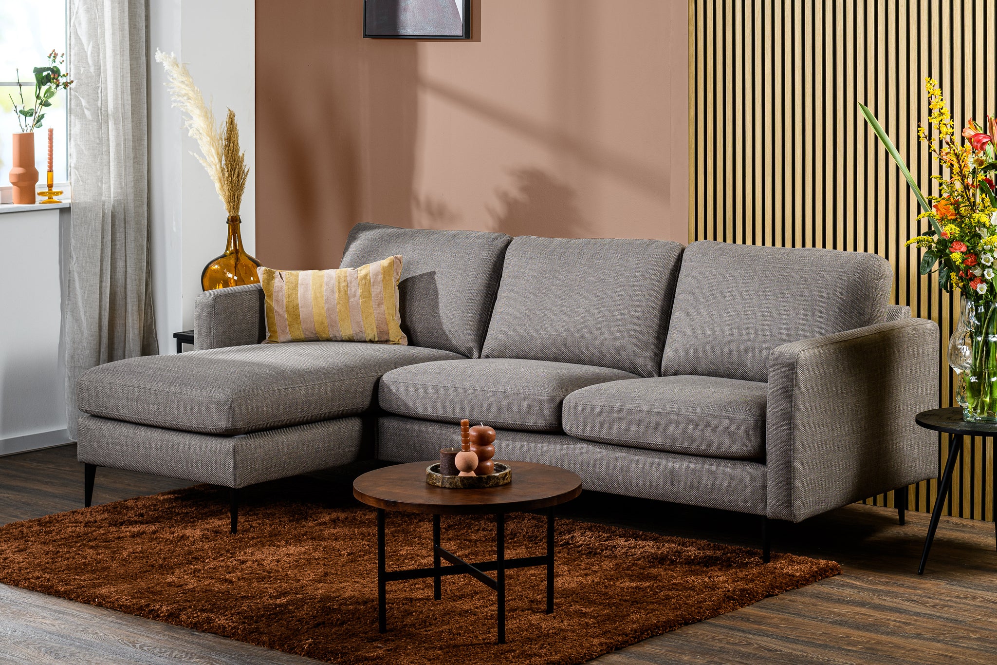3-zitsbank CL L+R, stof Woven, W520 taupe