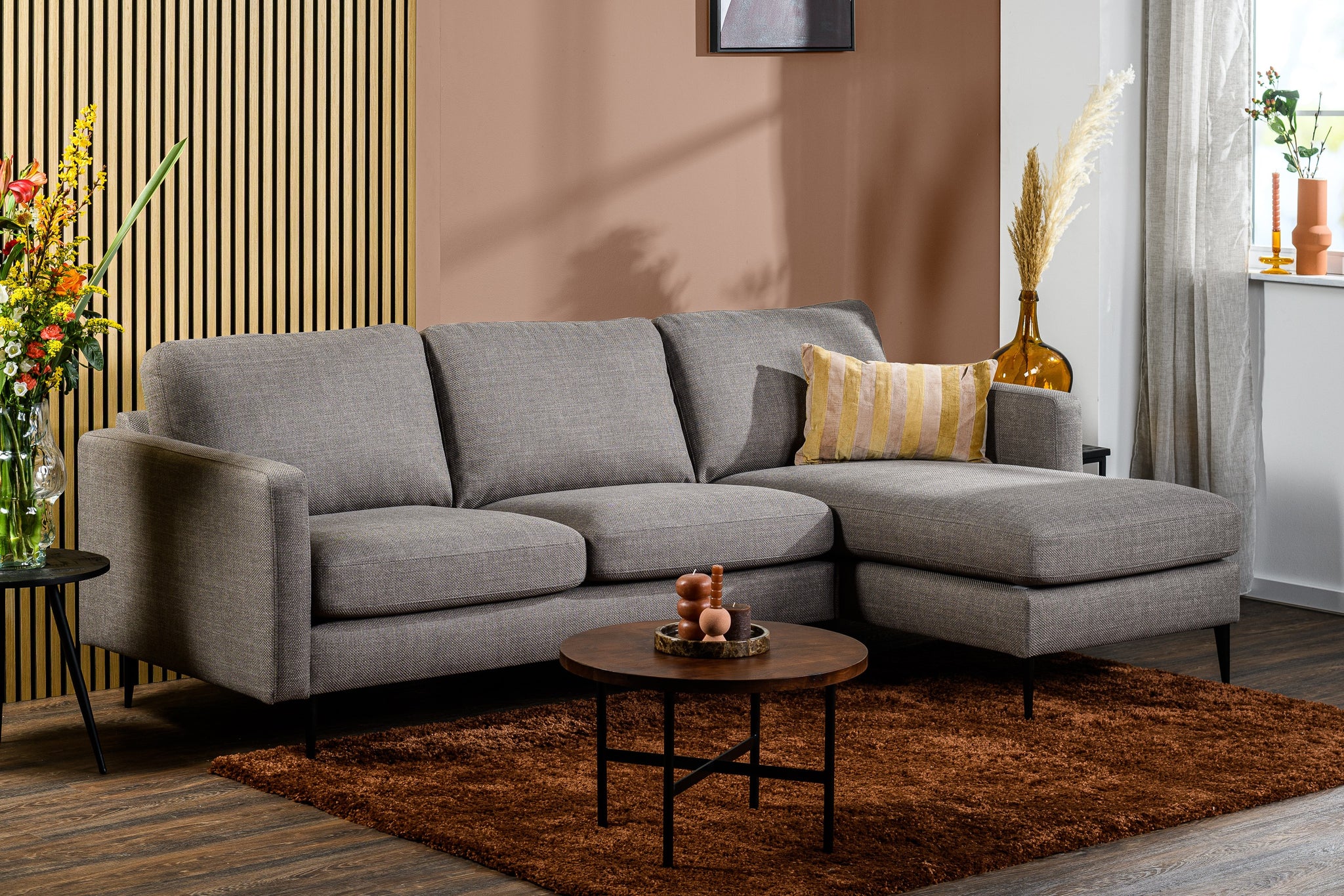3-zitsbank CL L+R, stof Woven, W520 taupe