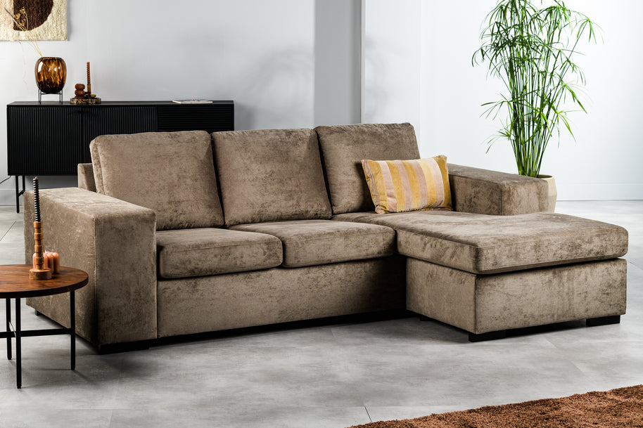 3-zitsbank CL L+R, stof Hotel Chique, H430 bruin