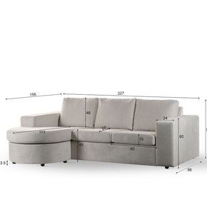 3-zitsbank CL L+R, stof Lord 22, E460 beige