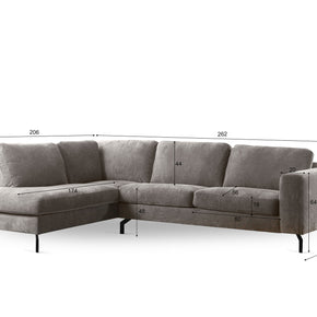 3-zits hoek links, stof Perfect Harmony 04, R720 champagne