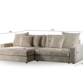 3-zitsbank CL L+R, stof Lincoln 83, R920 naturel