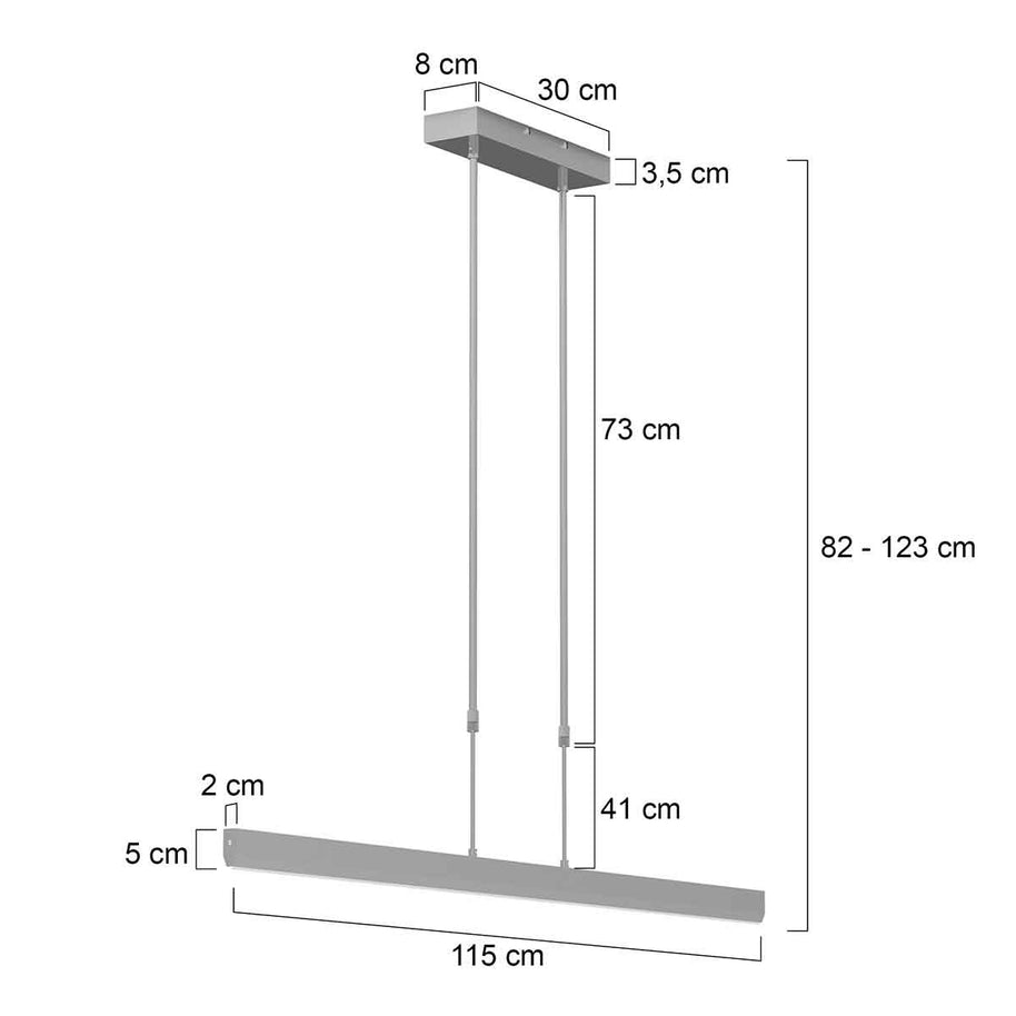 Hanglamp Zelena 3656ST, staal, instelbare lichtkleur