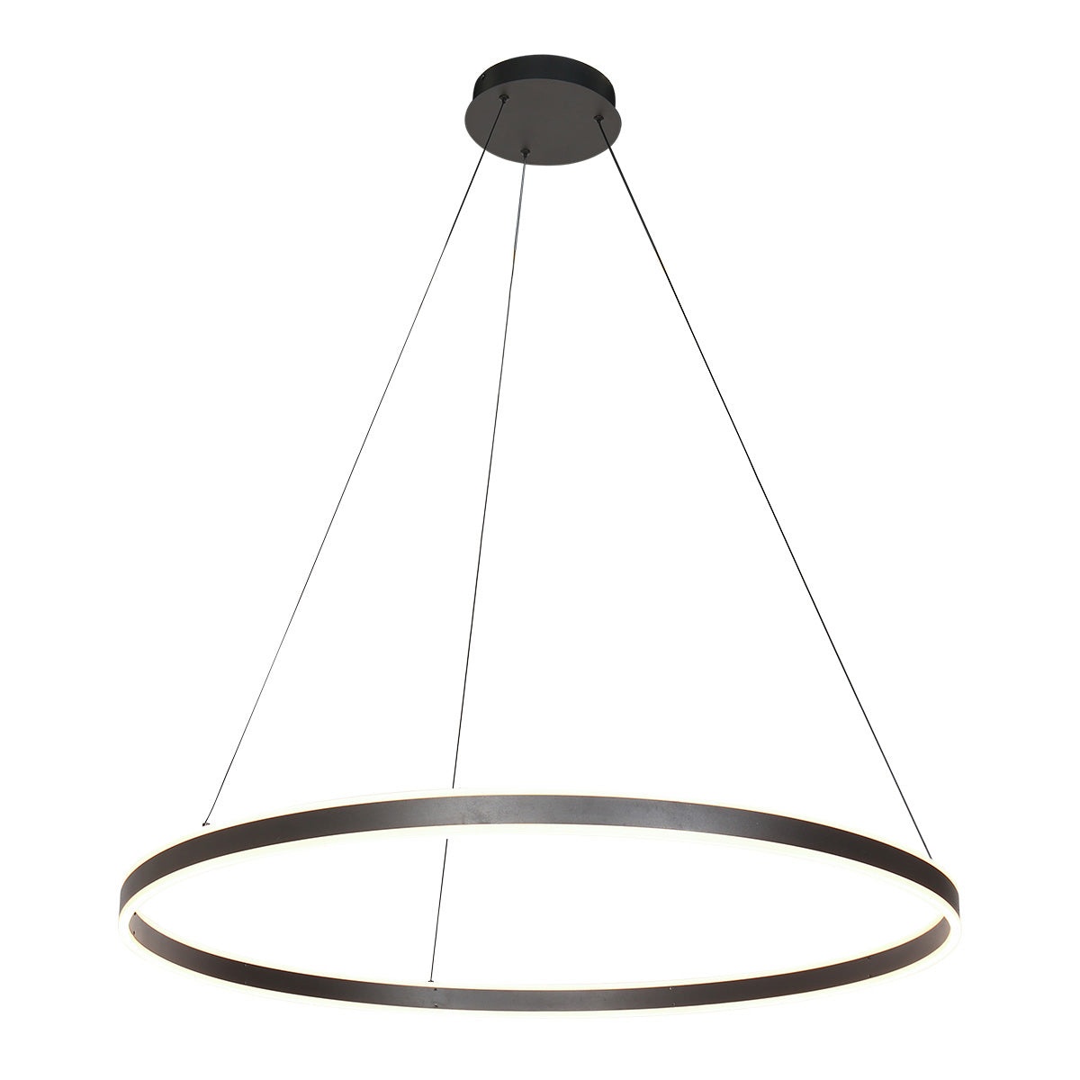 Hanglamp Ringlux 3676ZW zwarte hanglamp met LED ring Ø100