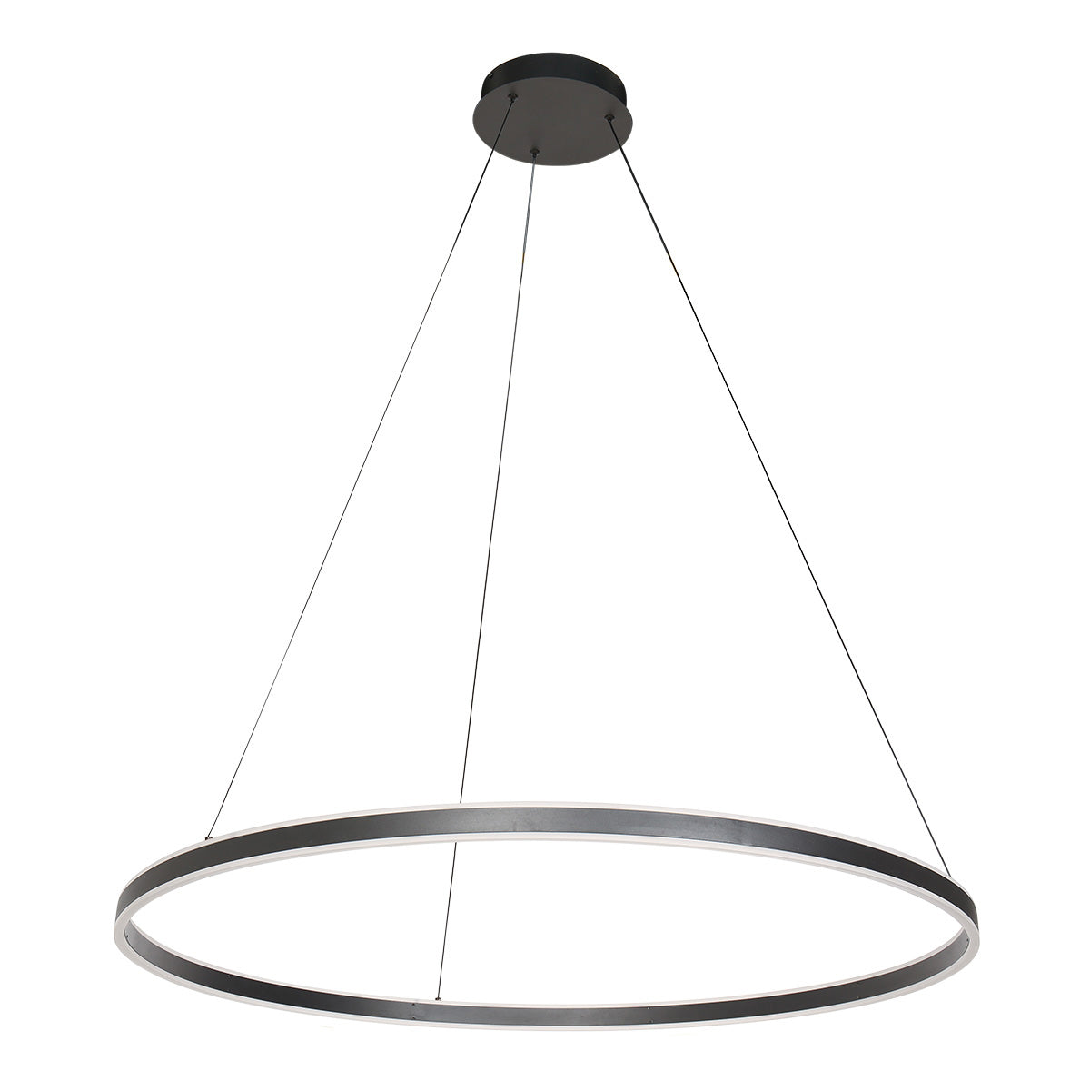 Hanglamp Ringlux 3676ZW zwarte hanglamp met LED ring Ø100