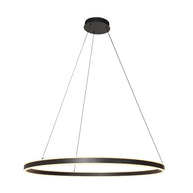 Hanglamp Ringlux 3676ZW zwarte hanglamp met LED ring Ø100