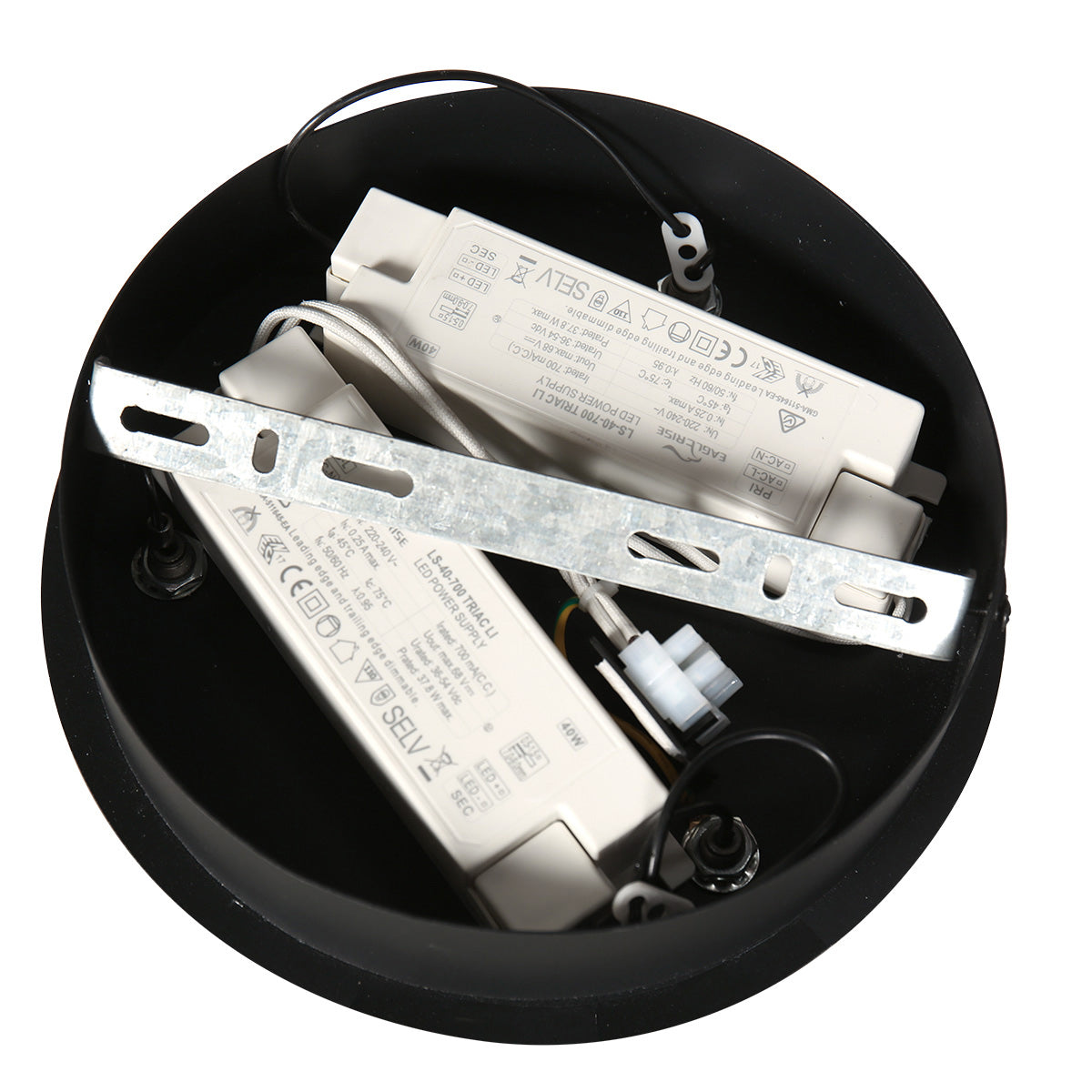 Hanglamp Ringlux 3676ZW zwarte hanglamp met LED ring Ø100