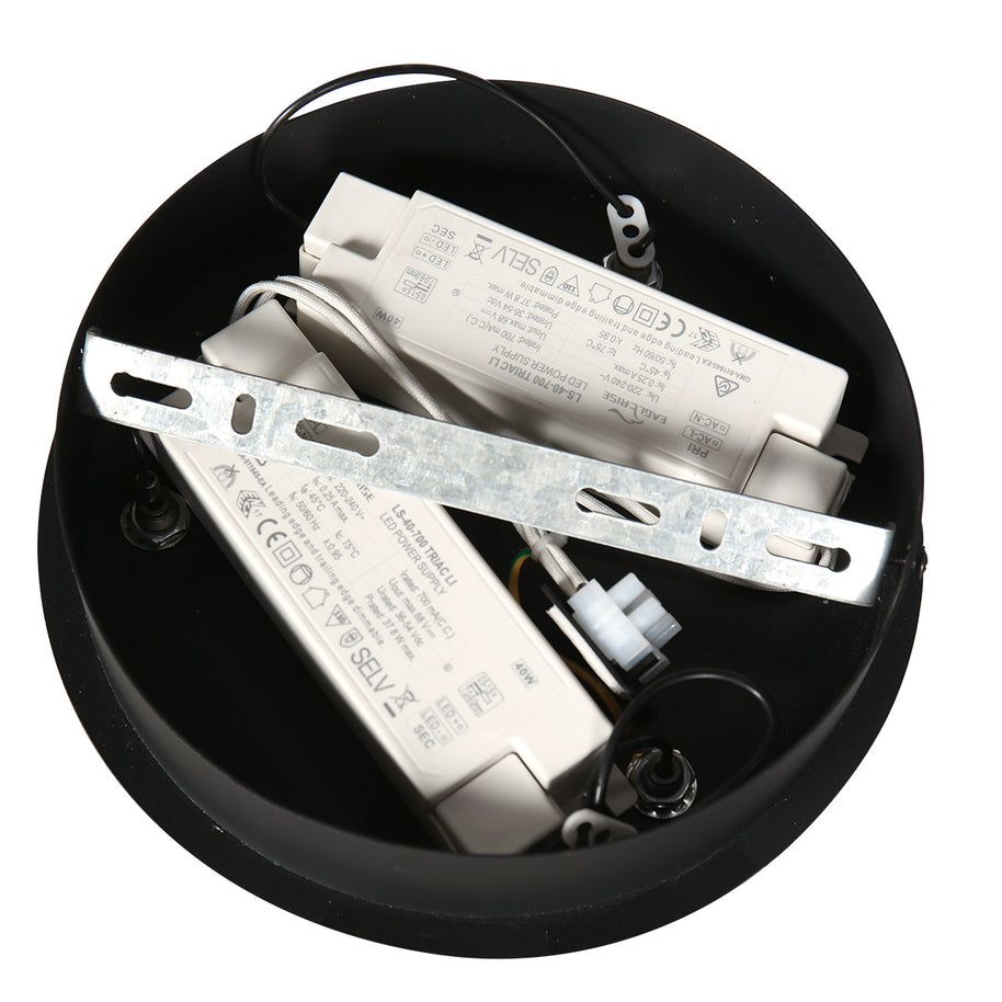 Hanglamp Ringlux 3676ZW zwarte hanglamp met LED ring Ø100