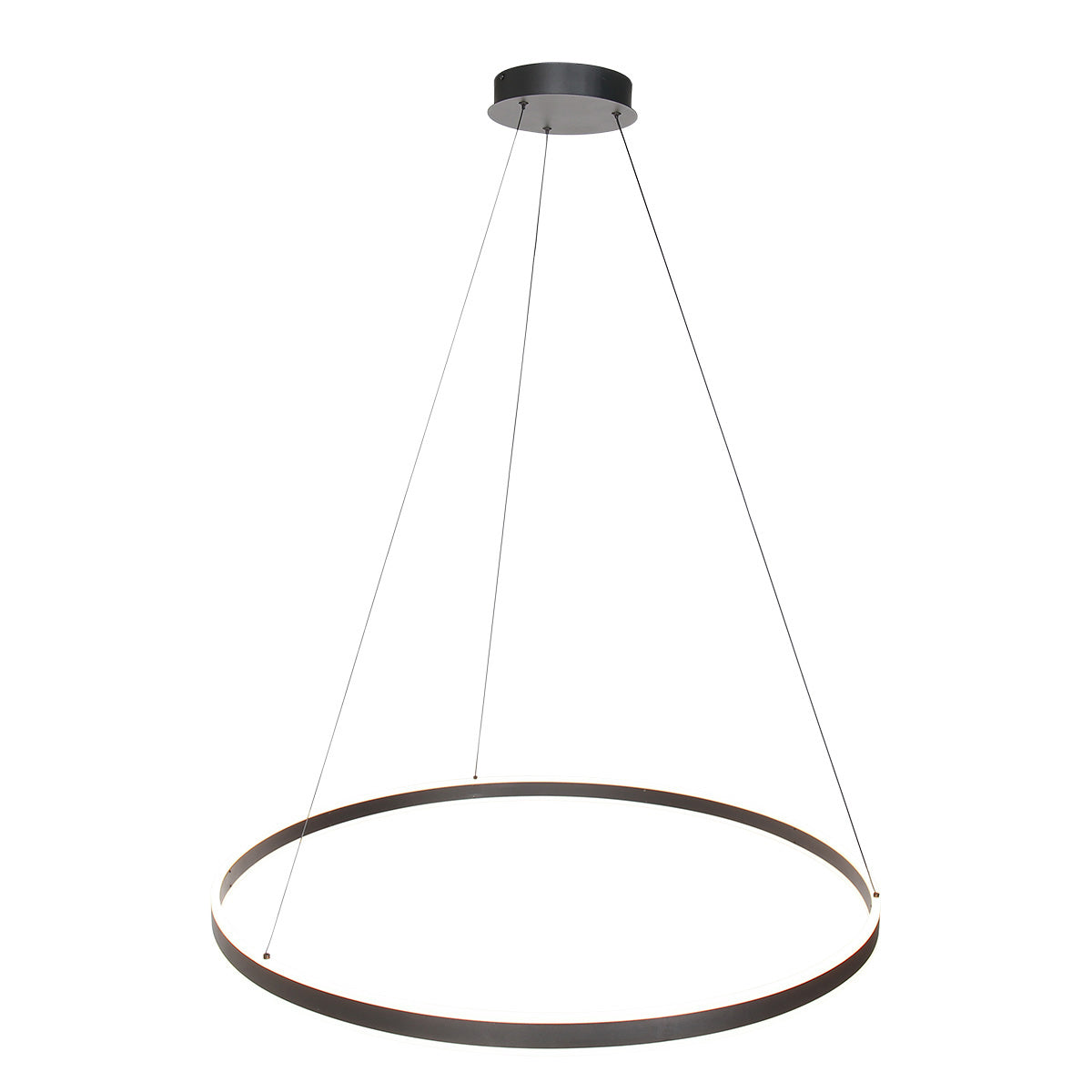 Hanglamp Ringlux 3676ZW zwarte hanglamp met LED ring Ø100