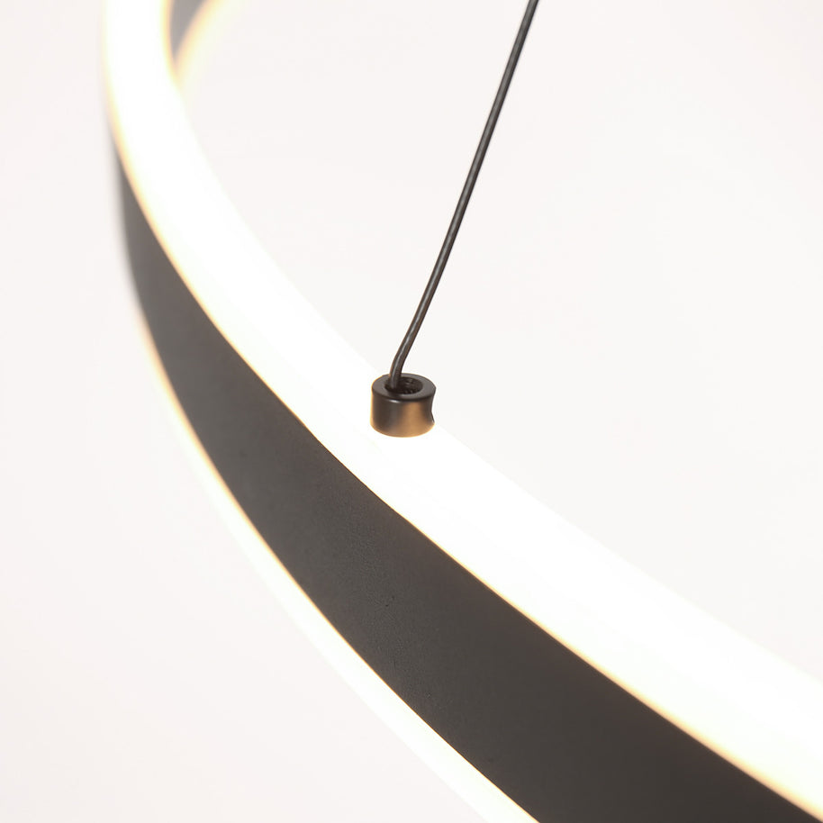 Hanglamp Ringlux 3676ZW zwarte hanglamp met LED ring Ø100