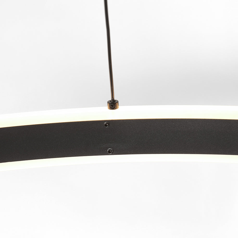 Hanglamp Ringlux 3676ZW zwarte hanglamp met LED ring Ø100