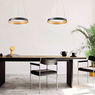 Hanglamp Ringlux 3692ZW zwarte hanglamp met LED ring Ø60