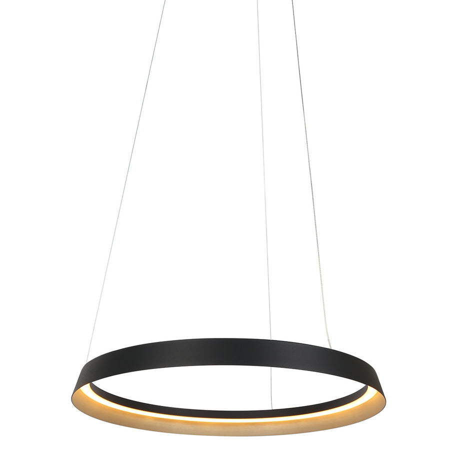 Hanglamp Ringlux 3692ZW zwarte hanglamp met LED ring Ø60
