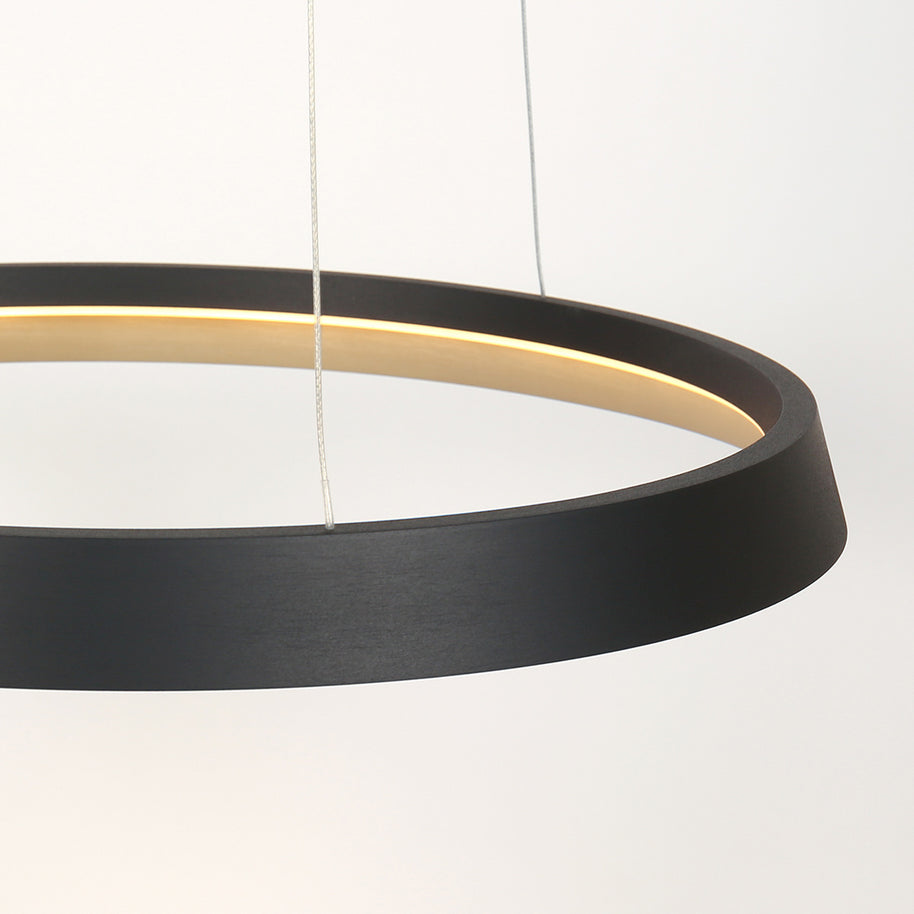 Hanglamp Ringlux 3692ZW zwarte hanglamp met LED ring Ø60