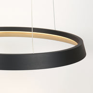 Hanglamp Ringlux 3692ZW zwarte hanglamp met LED ring Ø60