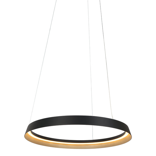 Hanglamp Ringlux 3692ZW zwarte hanglamp met LED ring Ø60
