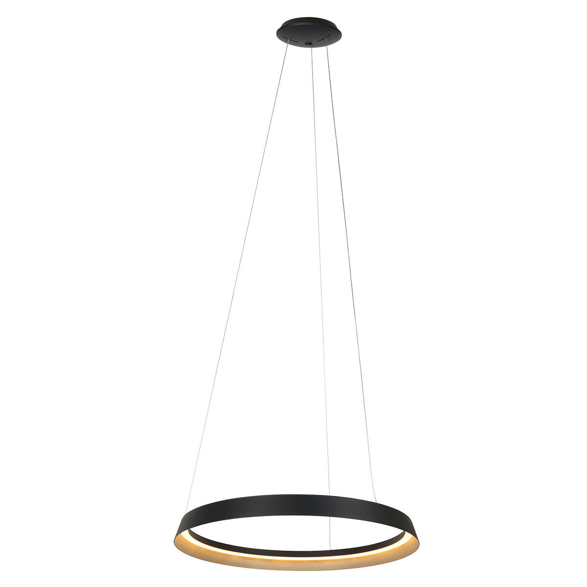 Hanglamp Ringlux 3692ZW zwarte hanglamp met LED ring Ø60