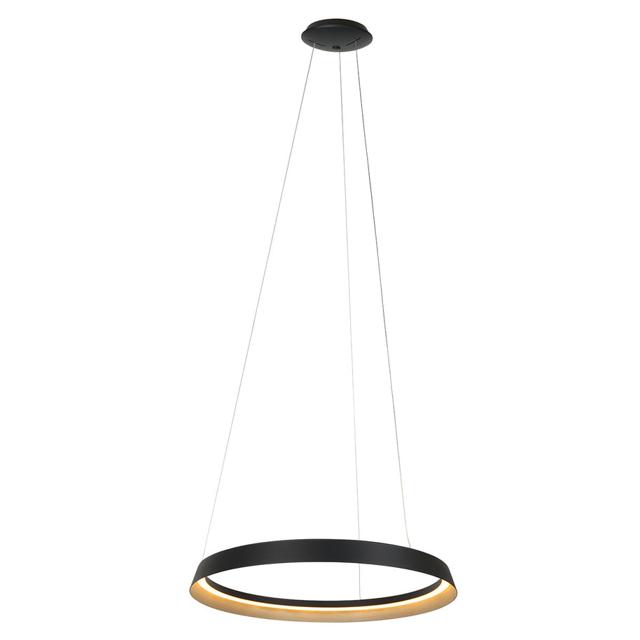 Hanglamp Ringlux 3692ZW zwarte hanglamp met LED ring Ø60