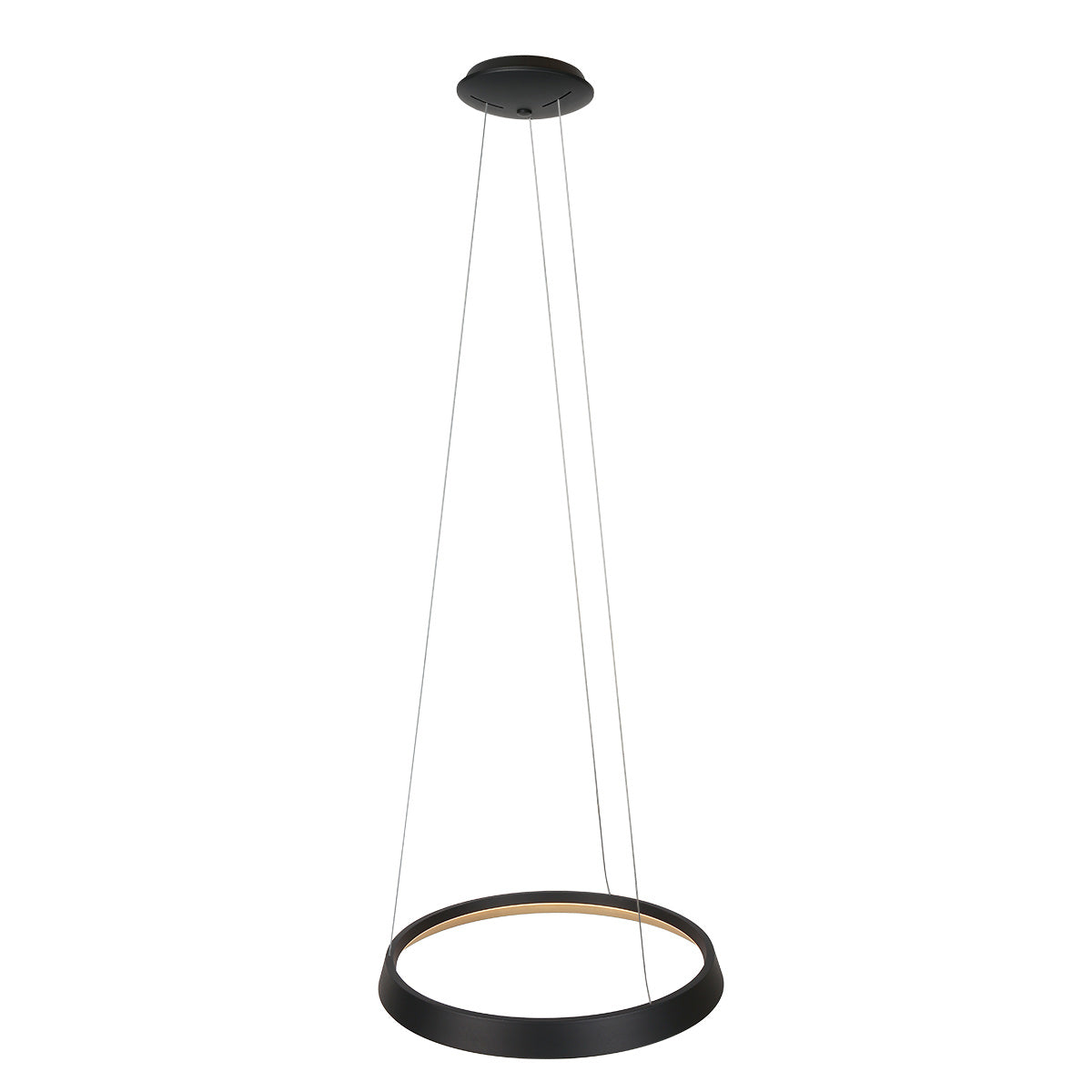 Hanglamp Ringlux 3692ZW zwarte hanglamp met LED ring Ø60