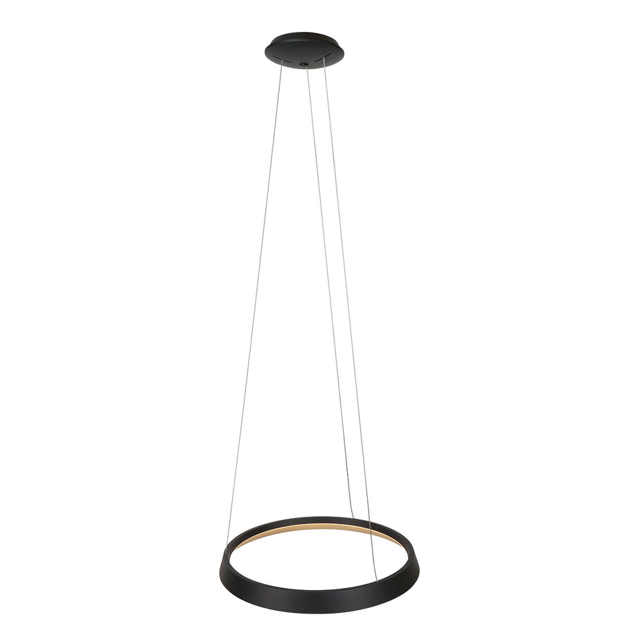 Hanglamp Ringlux 3692ZW zwarte hanglamp met LED ring Ø60