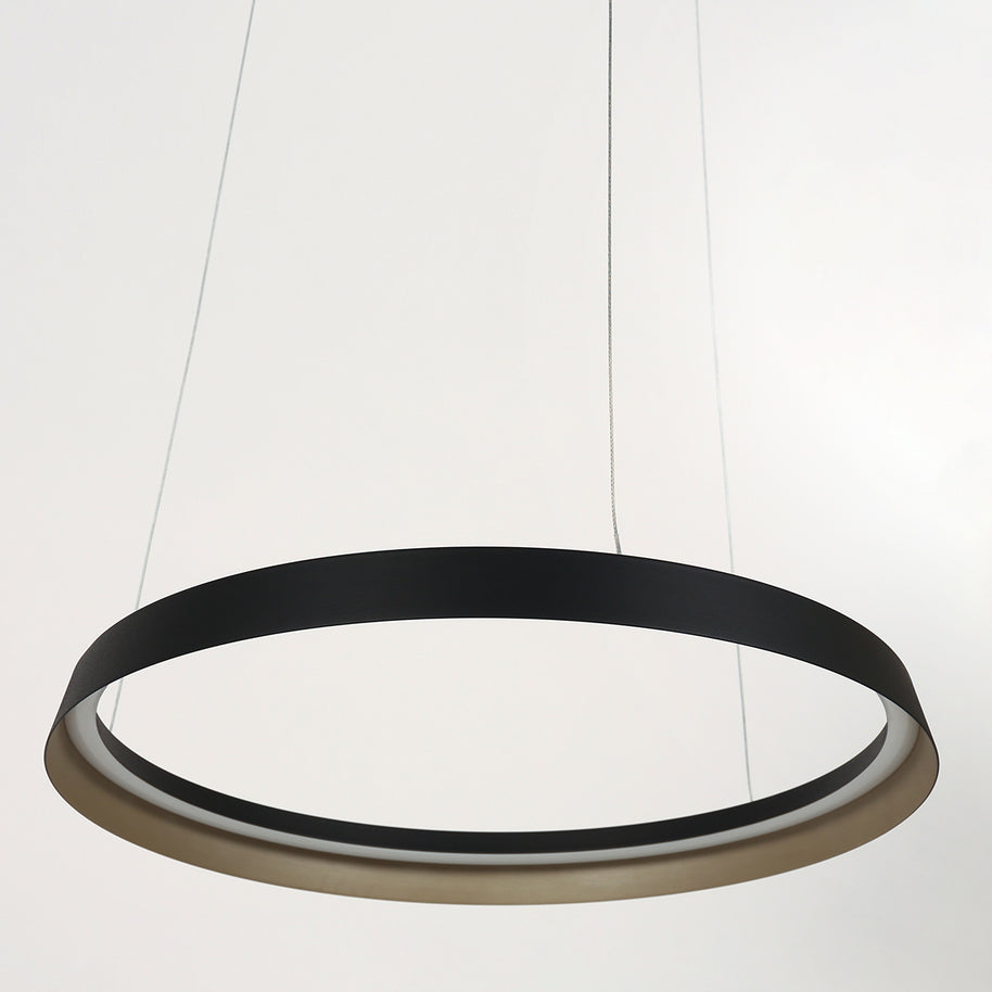 Hanglamp Ringlux 3692ZW zwarte hanglamp met LED ring Ø60