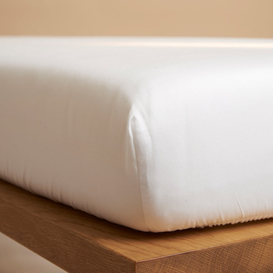Coco & Cici - Tencel-satijn hoeslaken 70 x 145 cm - 1-persoons beddengoed - kinderbeddengoed - Lyocell - hypoallergeen & extra zacht - wit