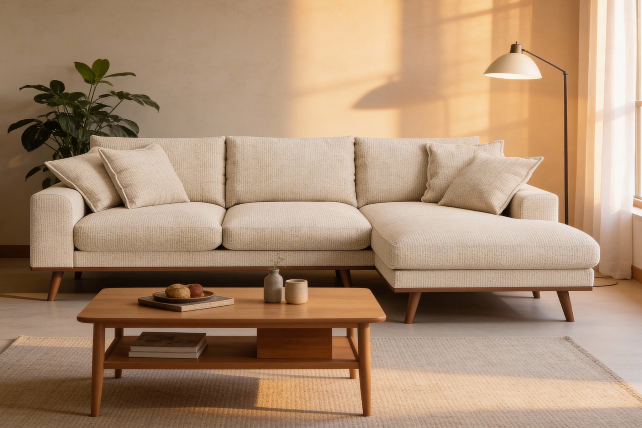 Harper, 3-zits CL rechts, stof Silencio 6, S460 beige