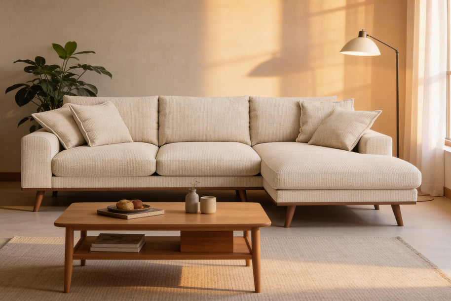 Harper, 3-zits CL rechts, stof Silencio 6, S460 beige