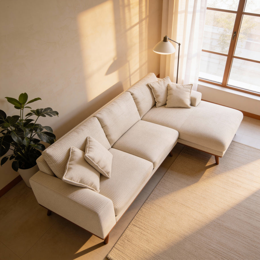 Harper, 3-zits CL rechts, stof Silencio 6, S460 beige