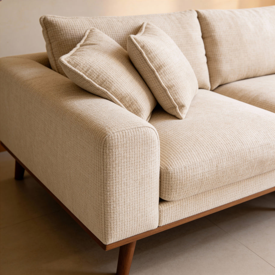 Harper, 3-zits CL rechts, stof Silencio 6, S460 beige