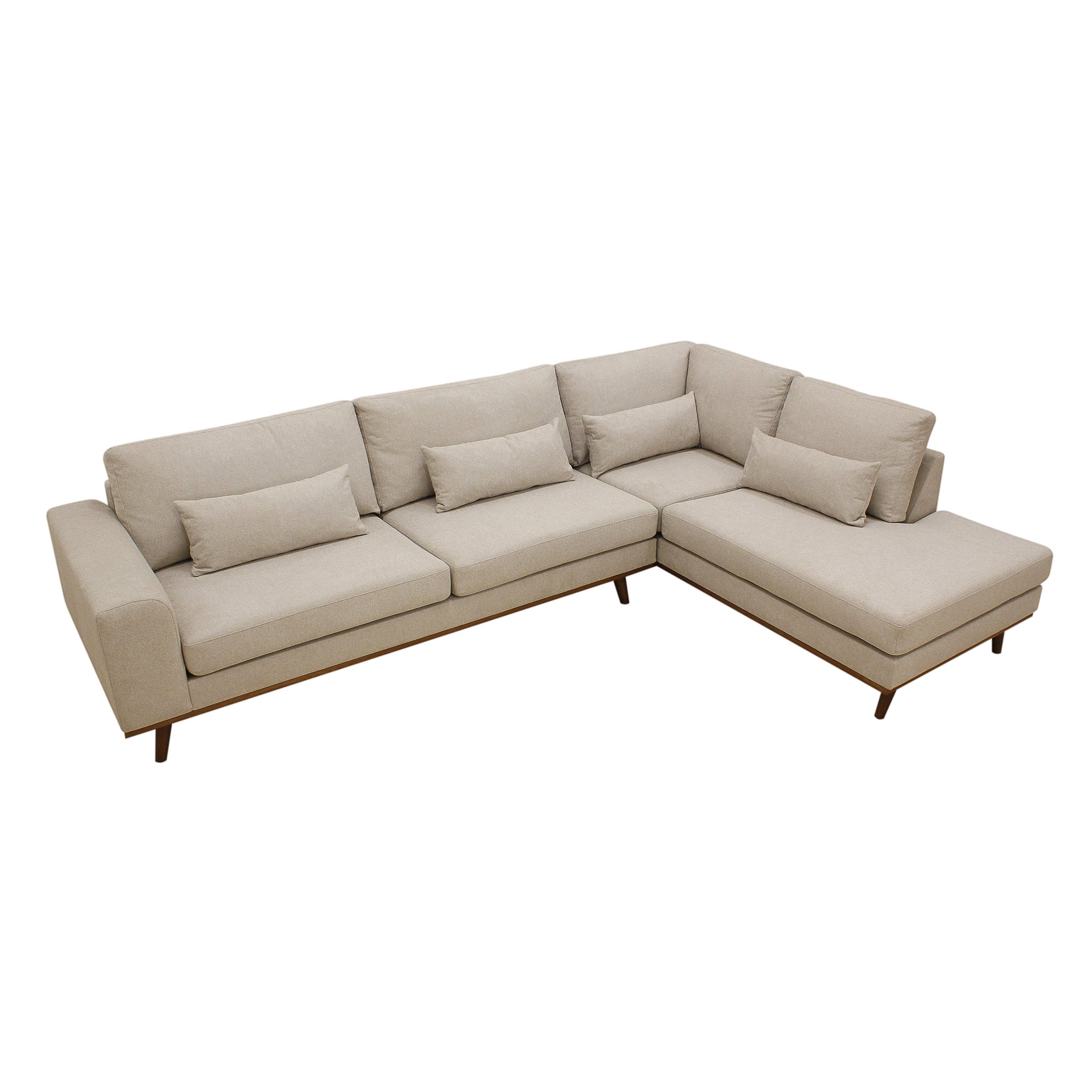 Paloma, 3-zits hoek rechts, stof Borg 24, B460 beige