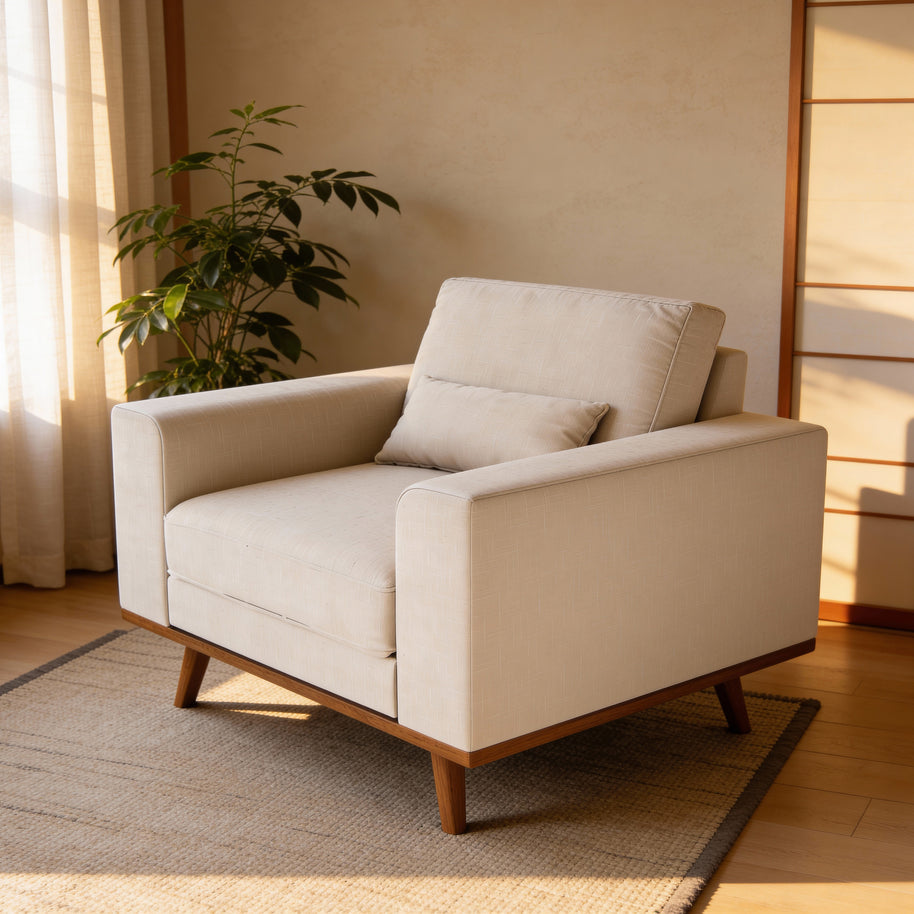 Japandi, 1-zitsfauteuil, stof Grande 03, G460 beige